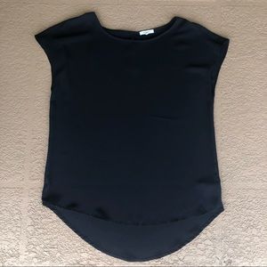 Pleione Semi Sheer Black Top Sz M